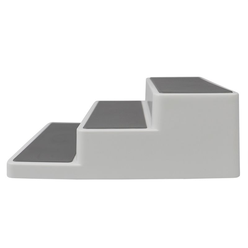 Home Basics 3 Tier  Rubber Lined Plastic Seasoning Rack, White