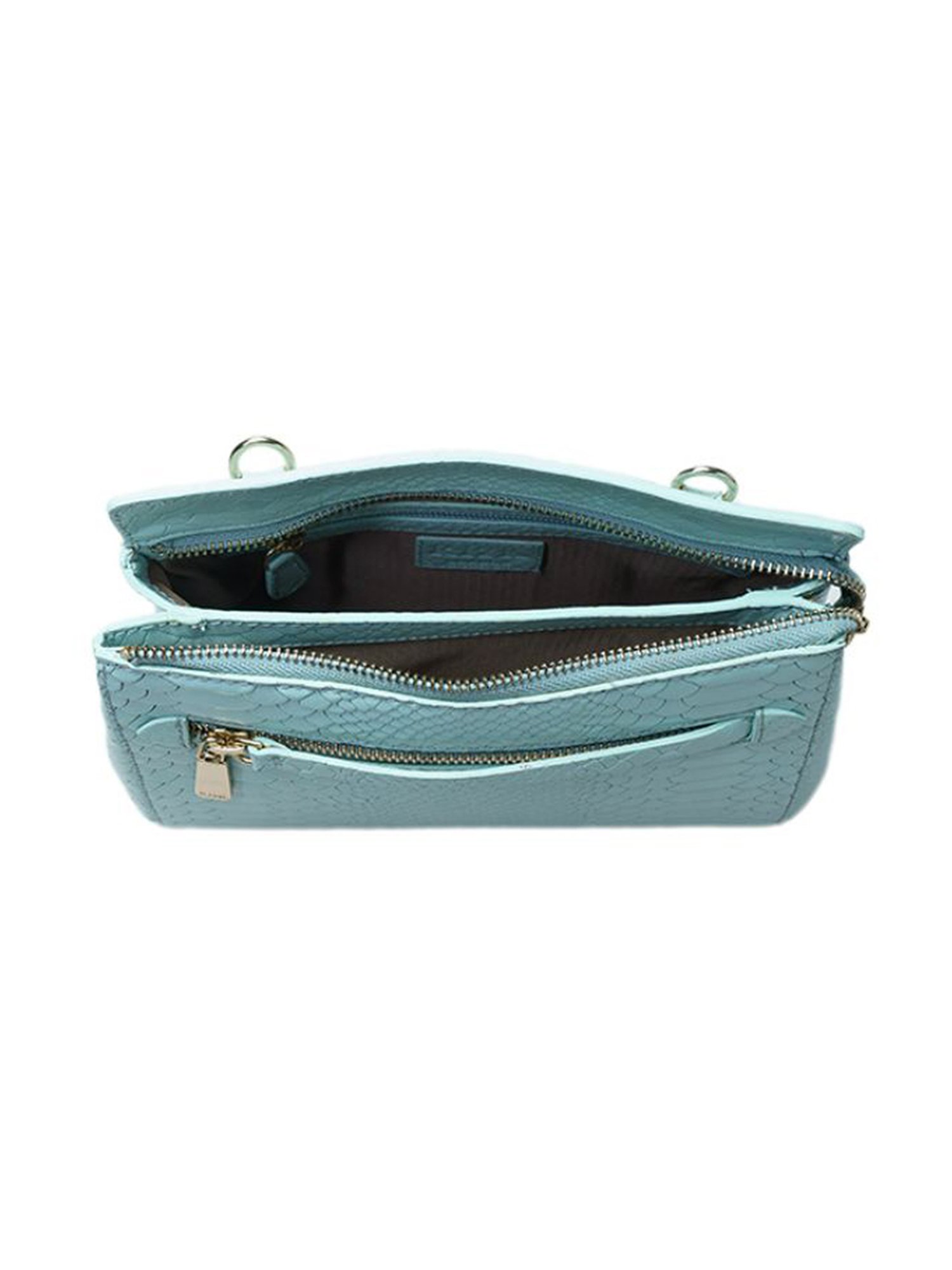 RI2K London Blue Leather Medium Animal Effect Cross Body Bag