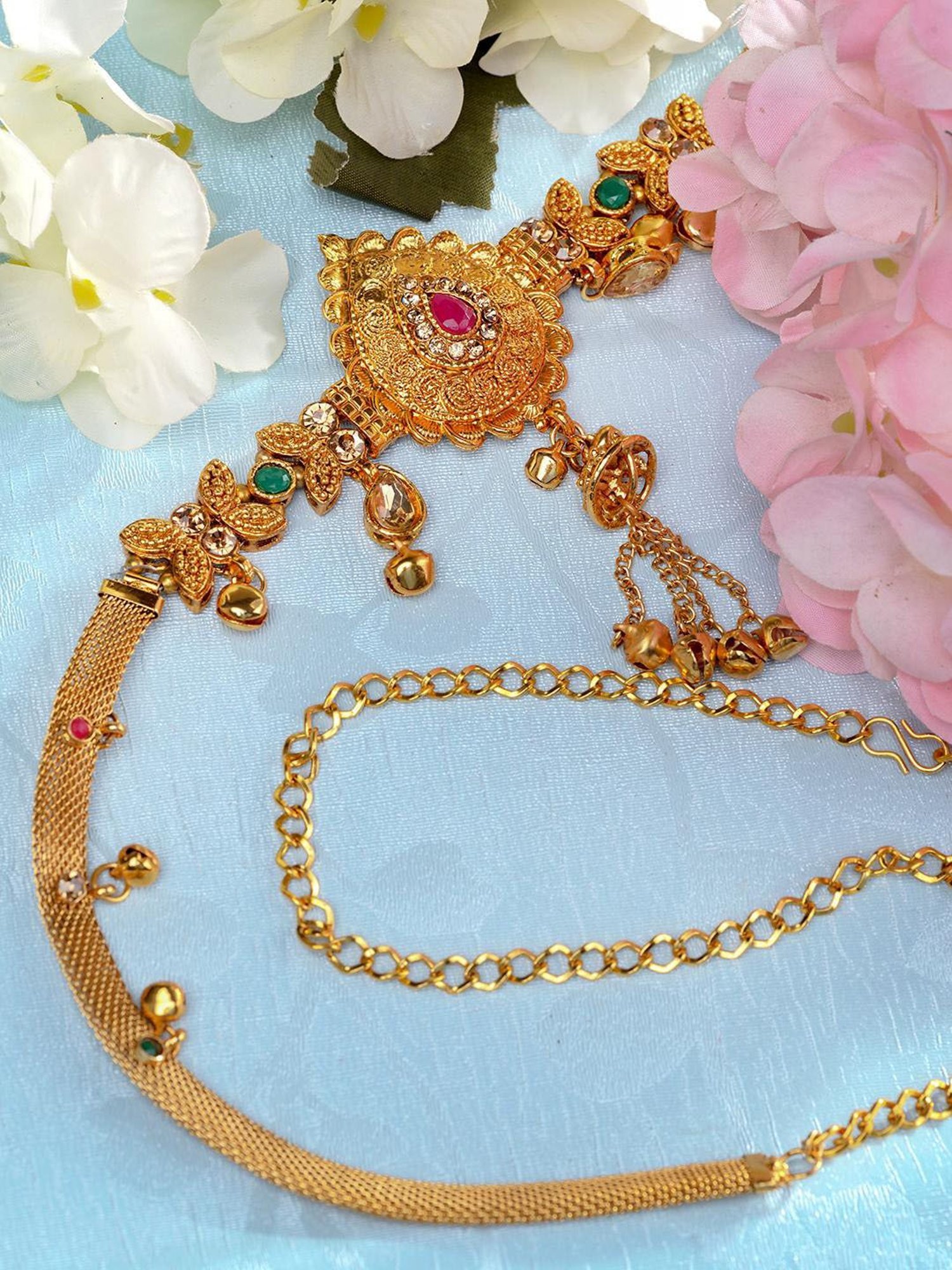 Saraf Rs Jewellery Gold Plated Beaded Kamarbandh