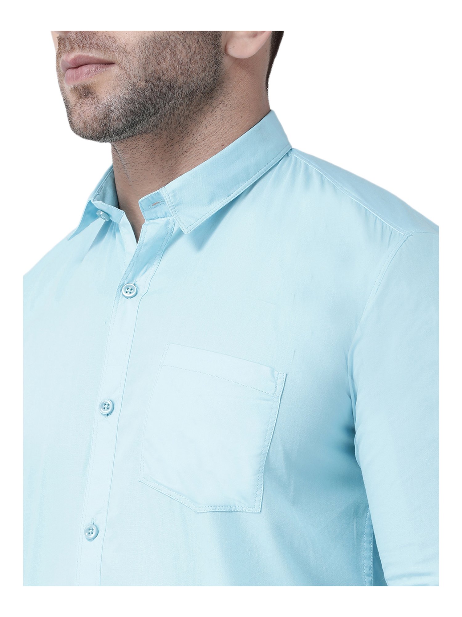 Hang Up Blue Cotton Slim Fit Shirt