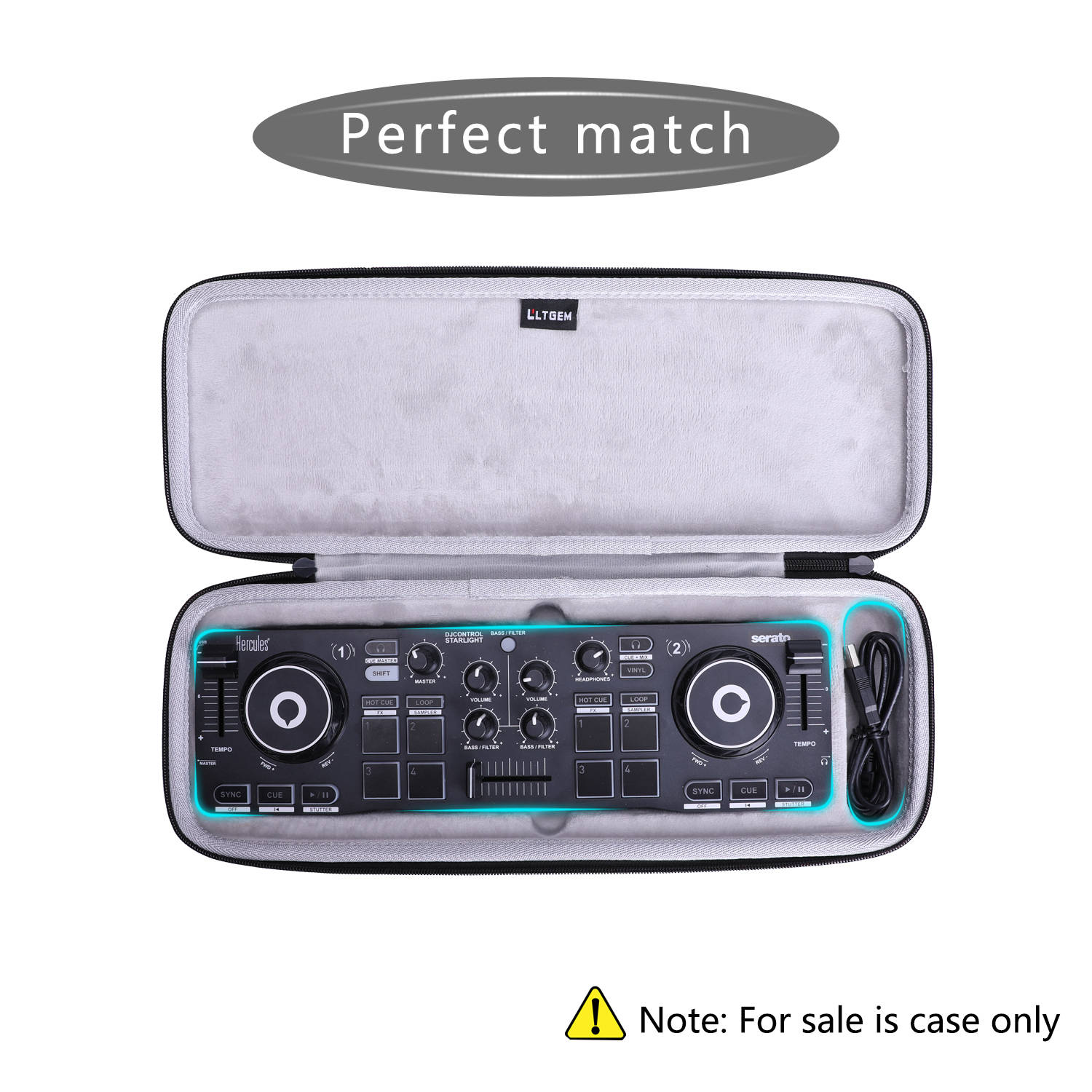 LTGEM Case for Hercules Compact DJControl Starlight Controller - CASE ONLY