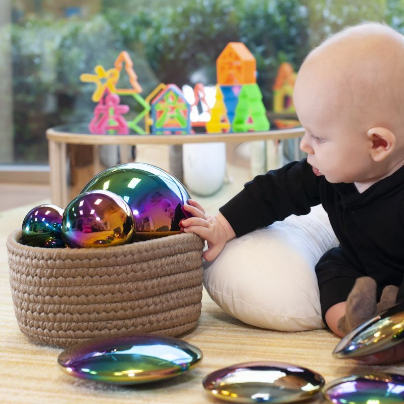 Learning Advantage Sensory Reflective Balls - Color Burst - Mirrored & Iridescent - Set of 4