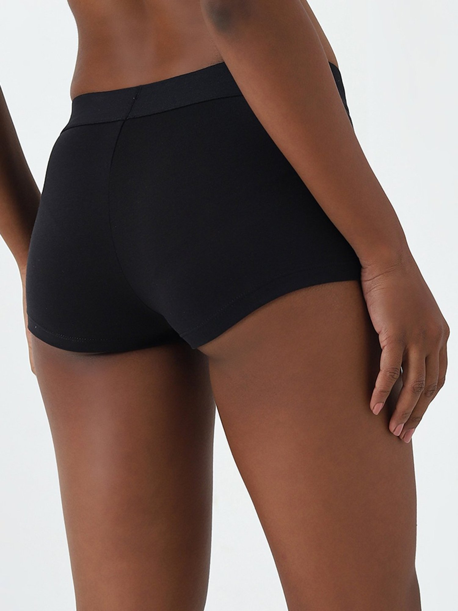 Superstar by Westside Black Cotton Blend Elasticated Brief