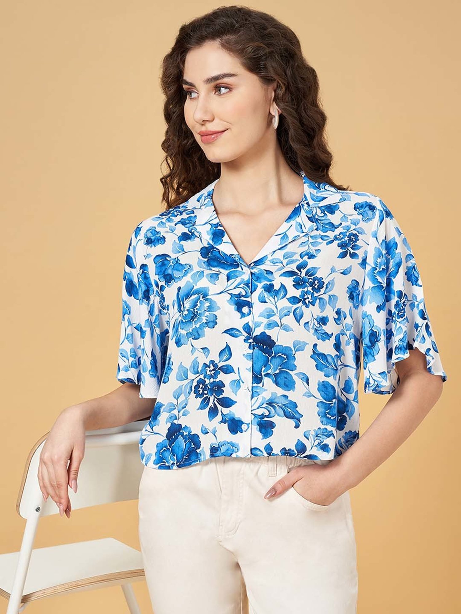 Honey by Pantaloons Blue Printed Top
