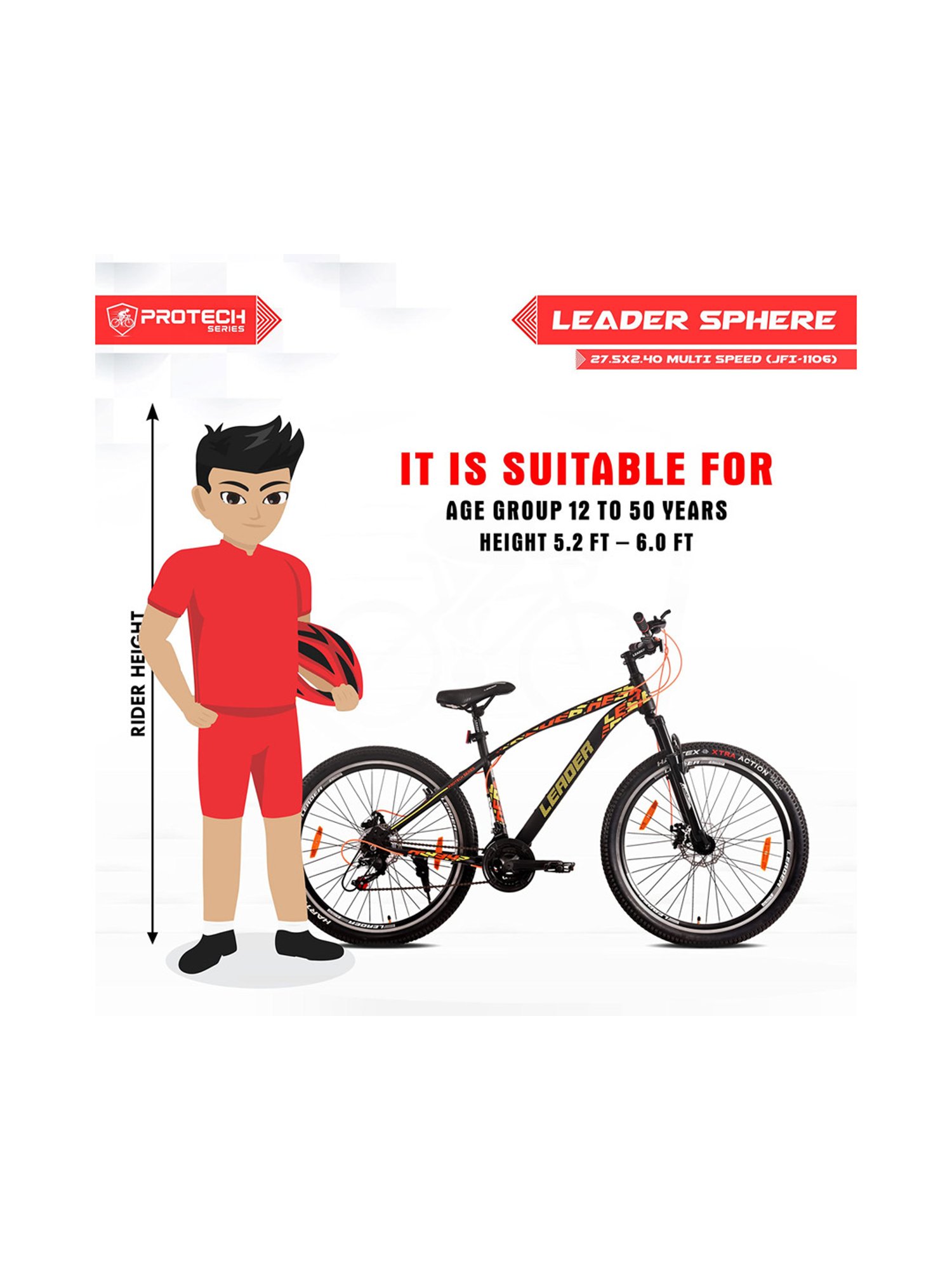 Leader Sphere Bicycles (Black) Size - 27.5T