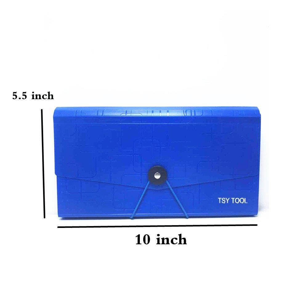 Pack of 4 Expandable File Folder,10"x5.5" Portable Accordion Document Pocket, Office Desk Organizer-13 Pockets,for Receipts, Coupons and Tickets, Check Size Water Resistant-Assorted Color