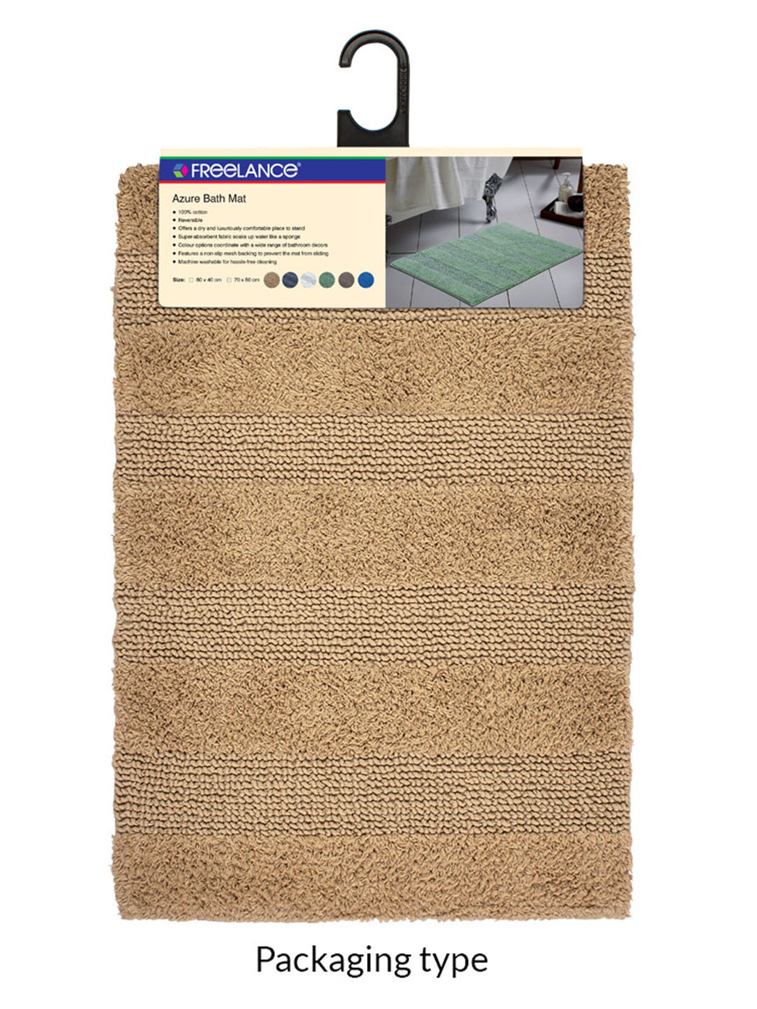 Freelance Blue Cotton Set of 1 Bath Mats and Rugs