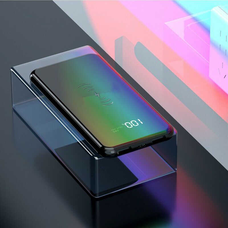 300000mAh Power Bank Qi Wireless Charging USB LCD LED Portable Battery Charger