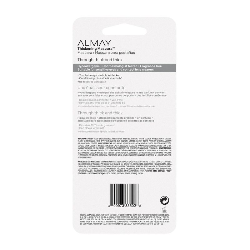 Almay Thickening Mascara Twin Pack 402 Black - 0.52 fl oz