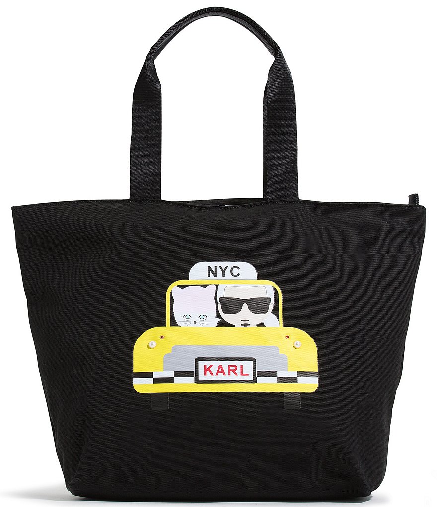 KARL LAGERFELD PARIS Kristen Taxi Canvas Tote Bag