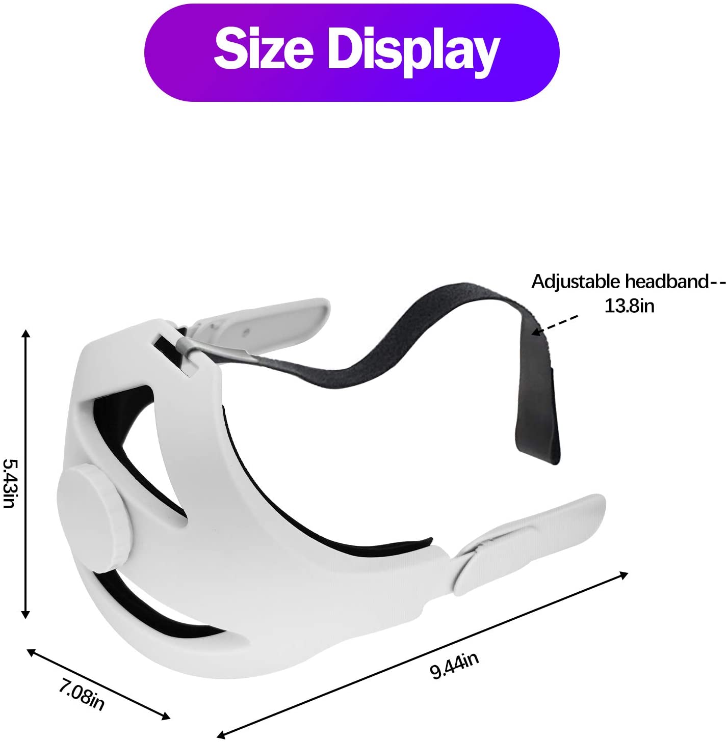 Oculus Quest 2 Elite Strap Adjustable Head Strap with Cushion Replacement Headband Enhanced Support and Reduce Head Pressure in VR , Comfortable Protective Strap for Oculus Quest 2