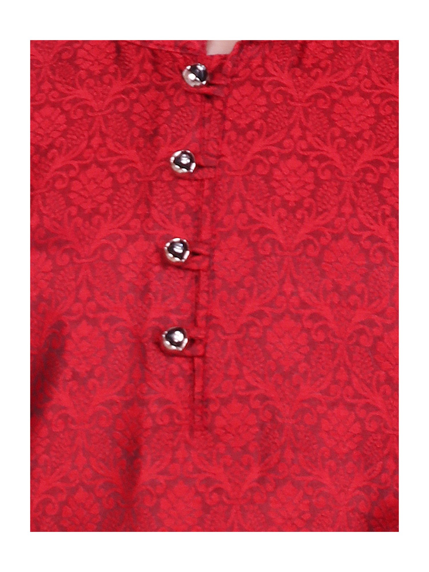 SG Yuvraj Kids Maroon & White Printed Kurta with Pyjama