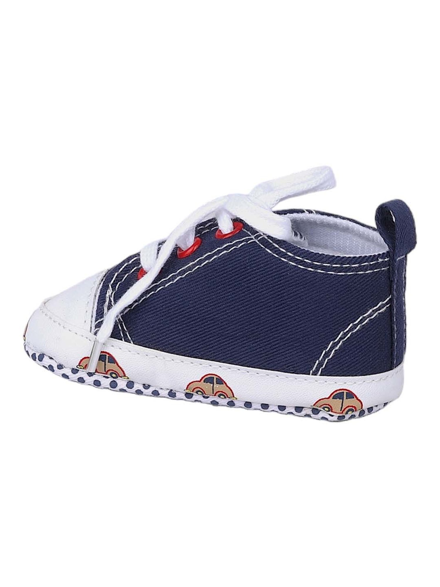 Baby Moo Kids White & Blue Casual Booties