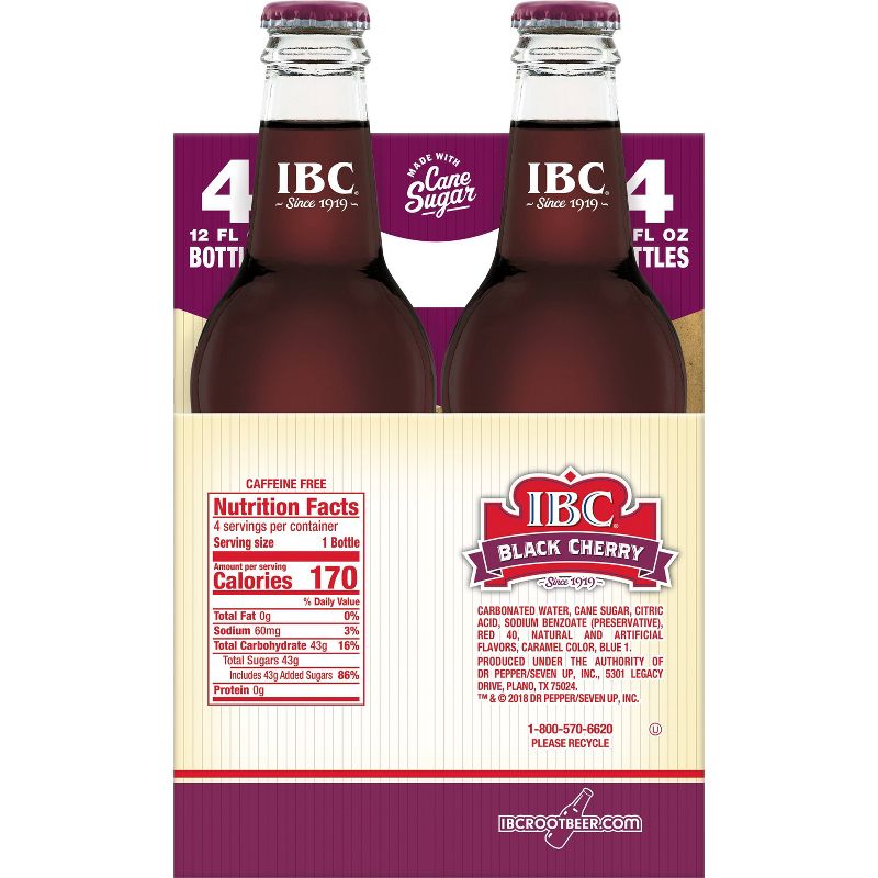 IBC Black Cherry Made with Sugar - 4pk/12 fl oz Glass Bottles