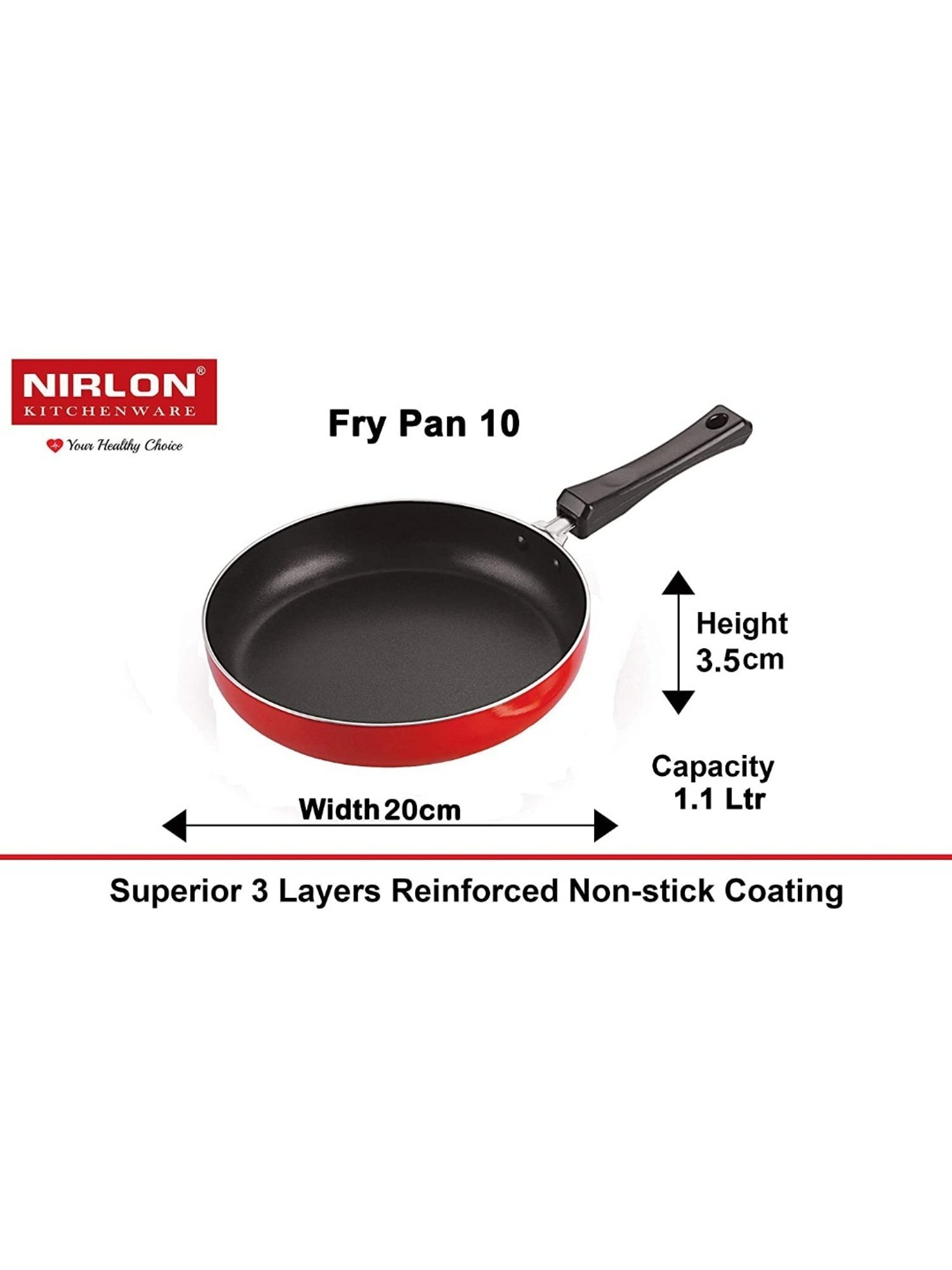Nirlon Red Aluminium Non- Stick Cookware - Set of 4