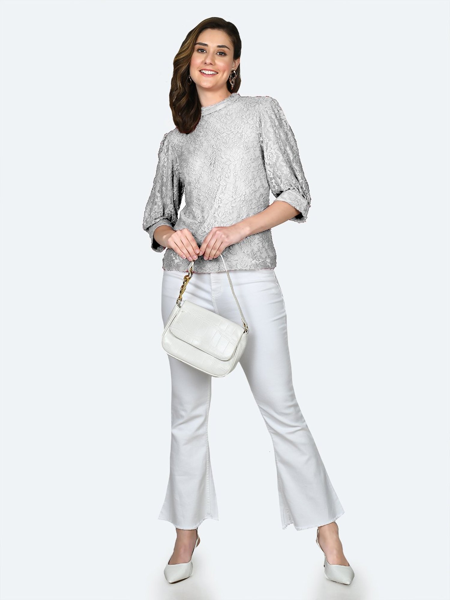 Zink London White Lace Top