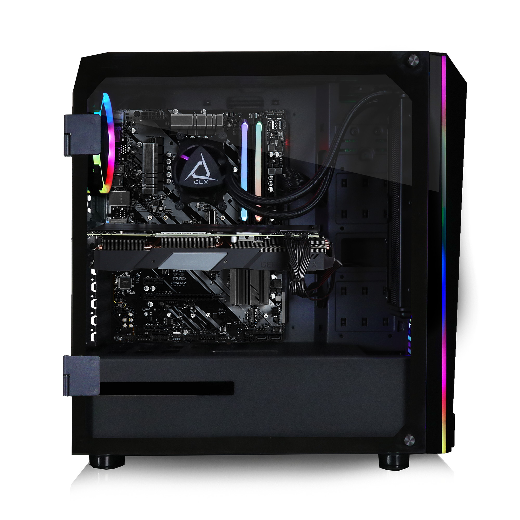 CLX SET Gaming Desktop - Intel Core i9 10850K Processor, 16GB DDR4 Memory, NVIDIA GeForce RTX 3080 Graphics, 480 GB SSD, 2 TB HDD, WiFi, Windows 10 Home 64-bit