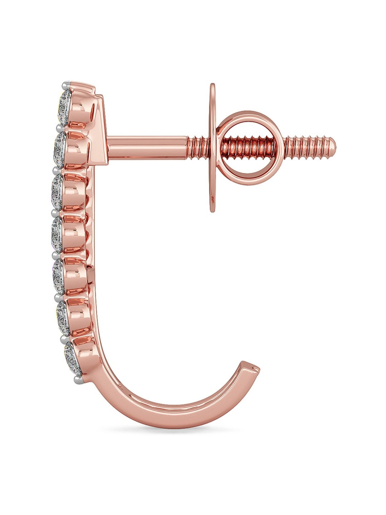 Joyalukkas 18k Rose Gold & Diamond Hoop Earrings