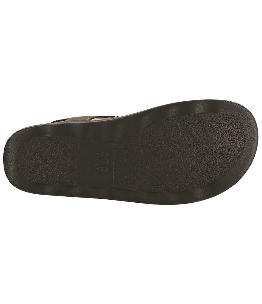 SAS Marina Leather Thong Wedge Sandals