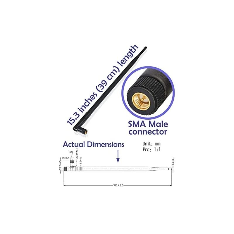 pcs of Universal 9dBi WiFi 25GHz DualBand SMA Male Antennas Extension for IP Wireless Security Camera Router and CCTV HD Wireless Camera System Video Antenna for NVR Security IP System