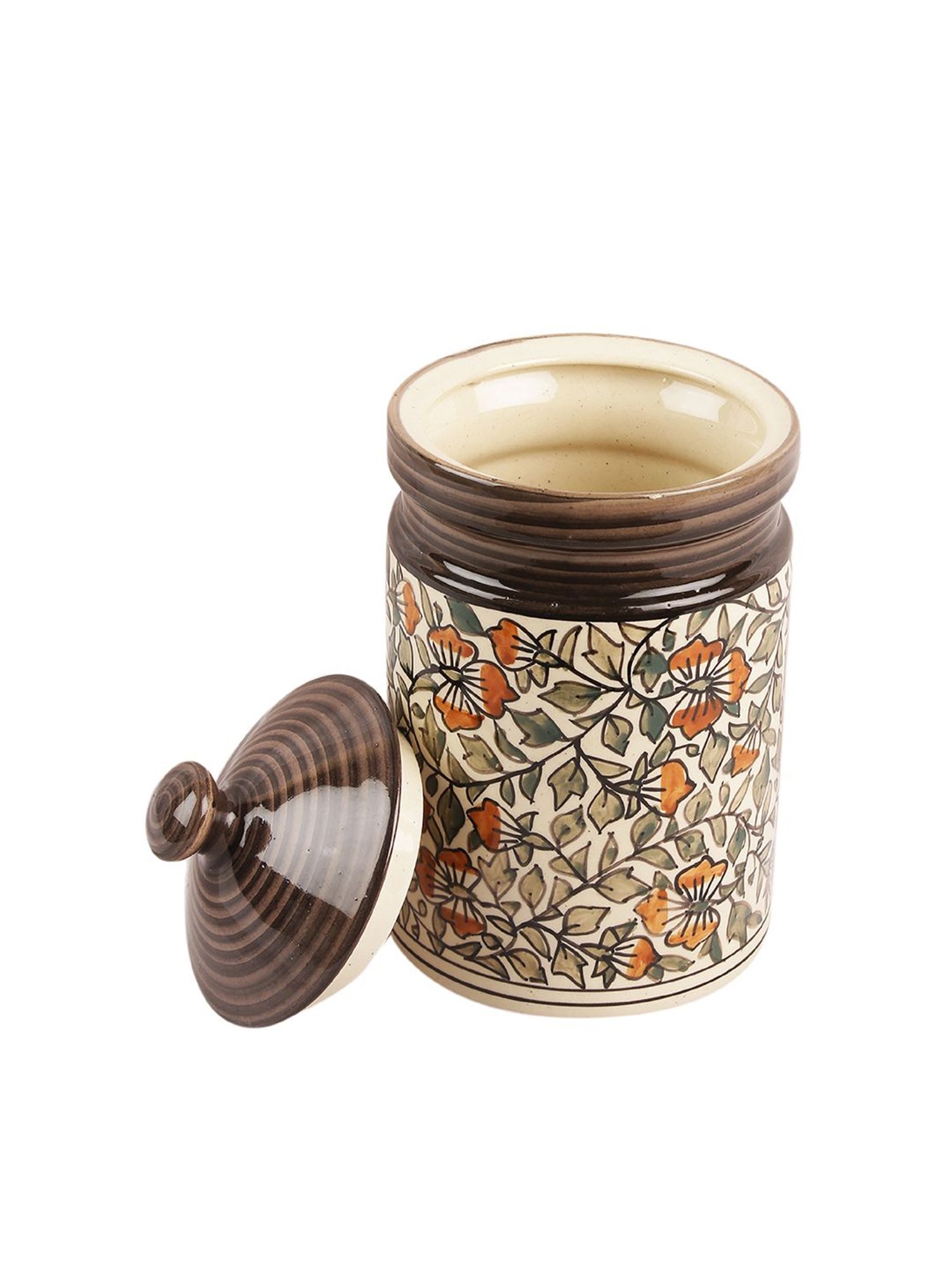 VarEesha Blue Ceramic Jar - Set of 1