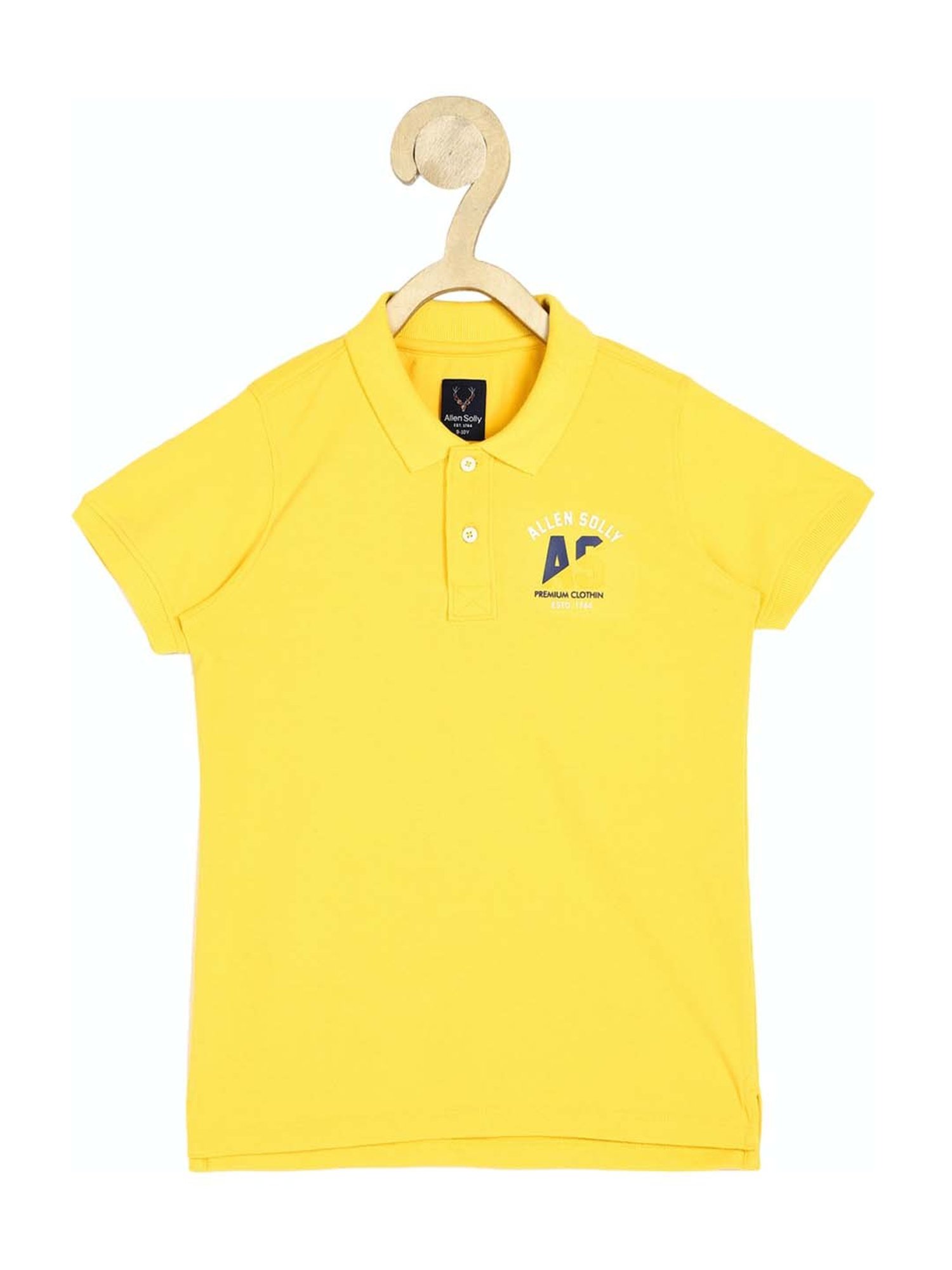 Allen Solly Junior Yellow Logo Print Polo T-Shirt