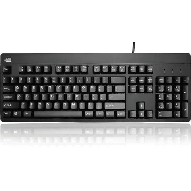 Adesso Ip67 Rated Waterproof, Antimicrobial  Multimedia Usb Keyboard With 2X Pri