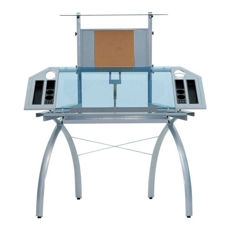 Futura Tower - Silver/Blue Glass