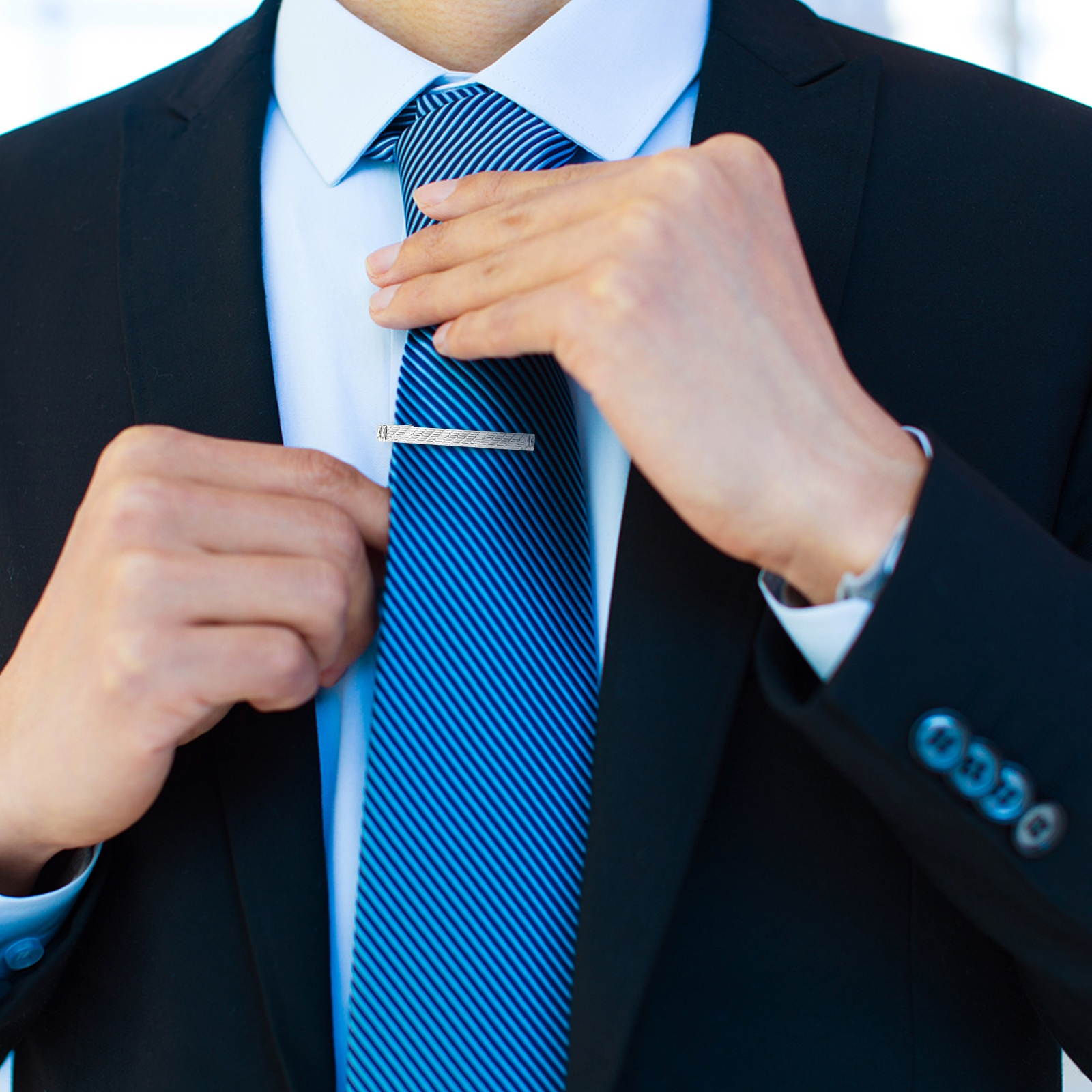 4Pcs Men Tie Bars Necktie Clamps Tie Clips Delicate Necktie Clasps for Men Working Office