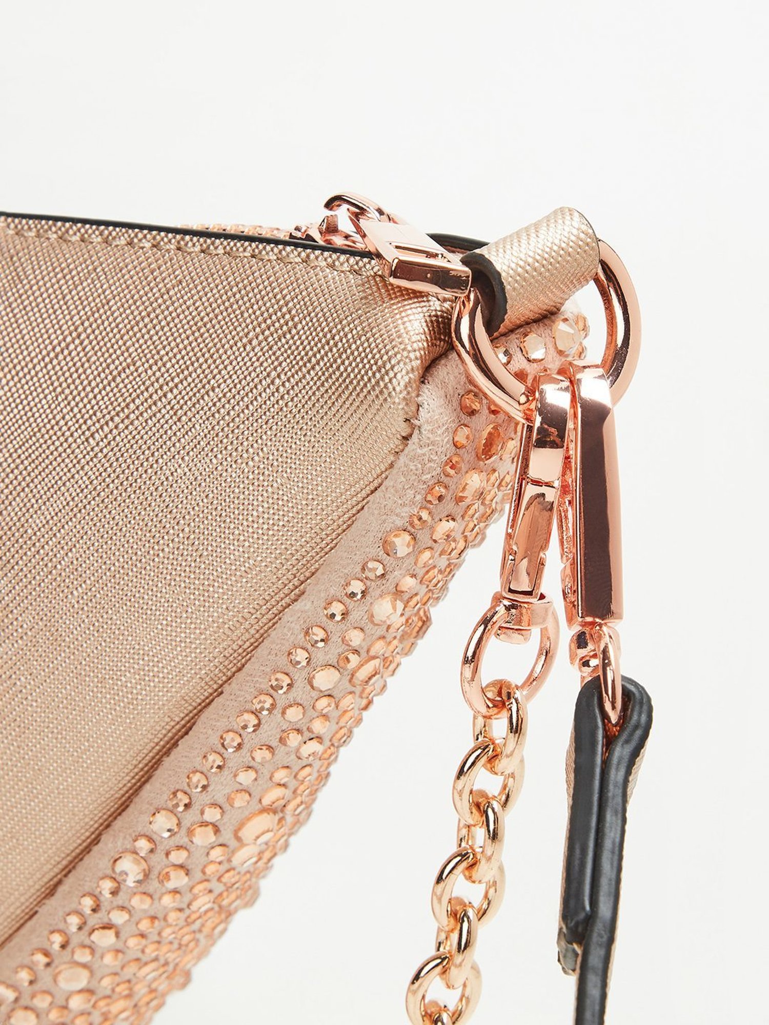 Code by Lifestyle Peach Embellished Shoulder Bag