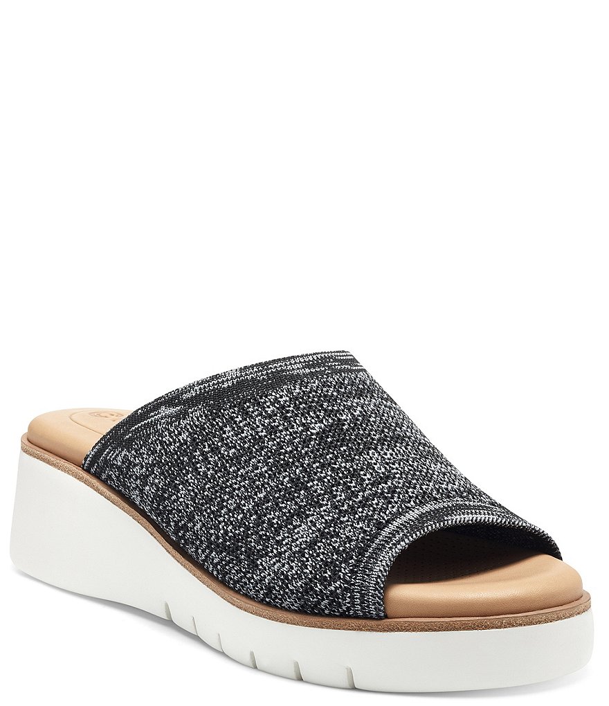 CC Corso Como Ditya Two-Tone Knit Slide Wedge Sandals