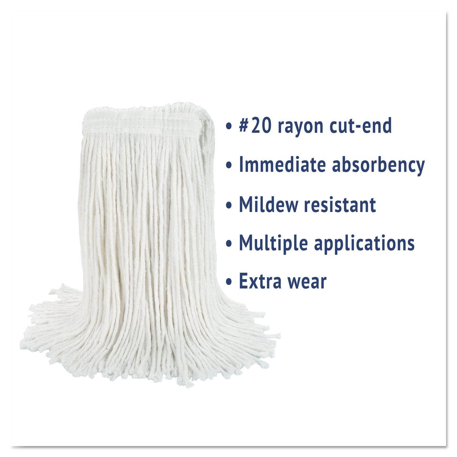 Boardwalk Cut-End Wet Mop Head Rayon No. 20 White 2020REA