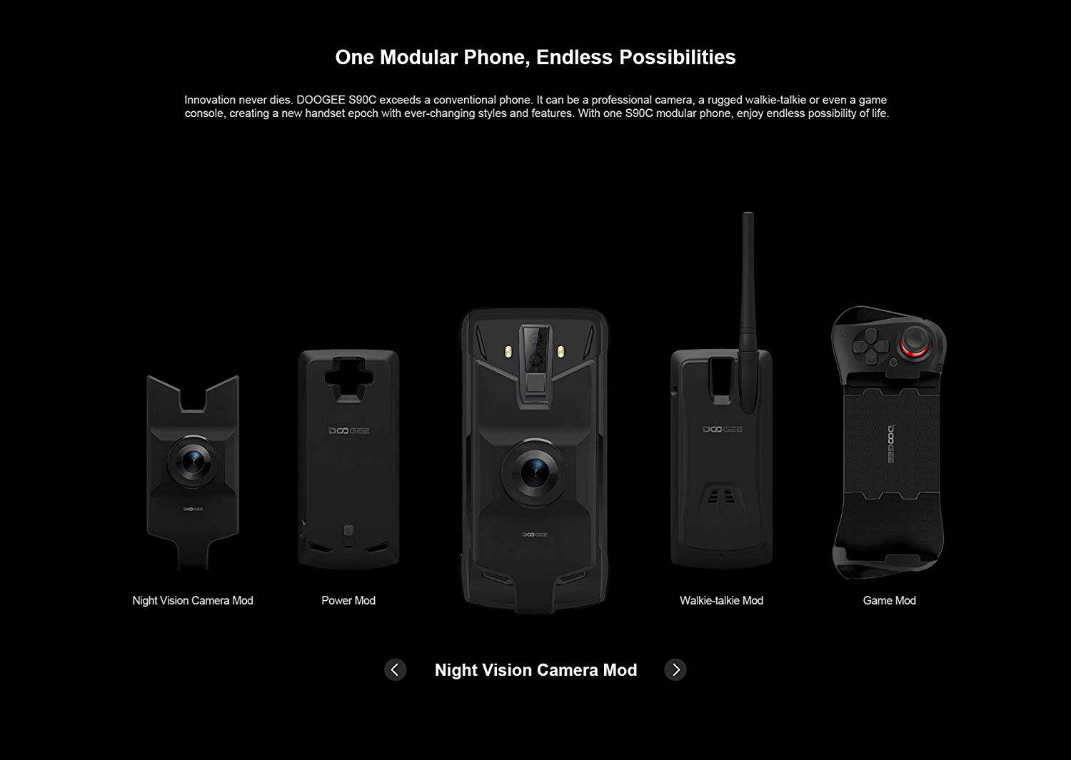 DOOGEE S90C rugged smartphone unlock 4G dual SIM unlock phone Android 9.0, IP68/IP69K waterproof Helio P70 4GB+64GB, 6.2-inch 5050mAh, 16MP+8MP+8MP AI camera NFC wireless charging