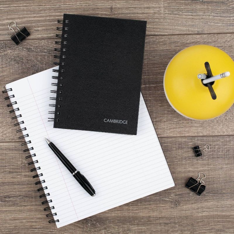 1 Subject Law Ruled Spiral Notebook 8"x 6.25" Solid Black- Cambridge