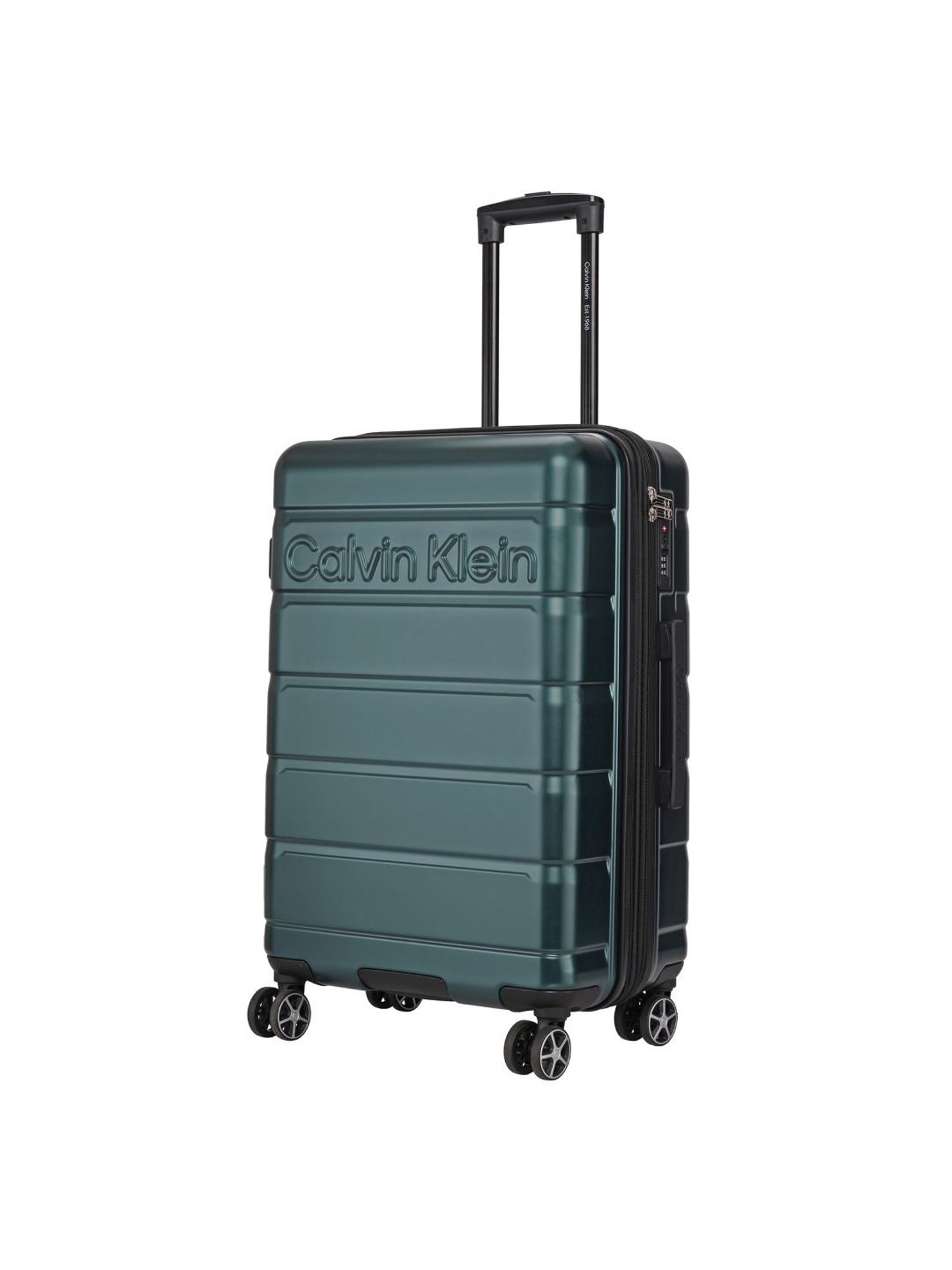 Calvin Klein Ridge-Line Pearlized Sage Textured Hard Cabin Trolley Bag - 66 cm