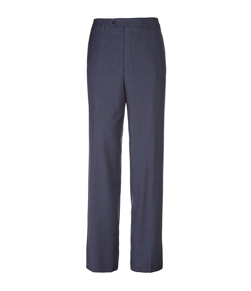 Hart Schaffner Marx Plaid Flat-Front Trouser Pants