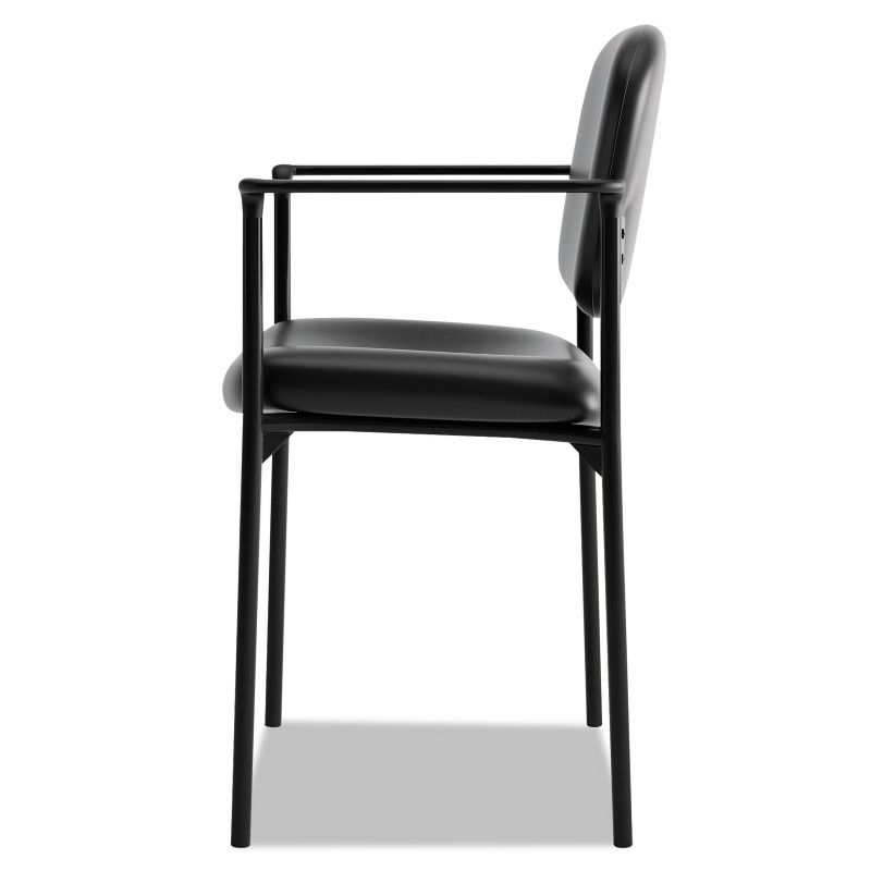 Basyx VL616 Series Stacking Guest Chair with Arms Black Leather VL616SB11