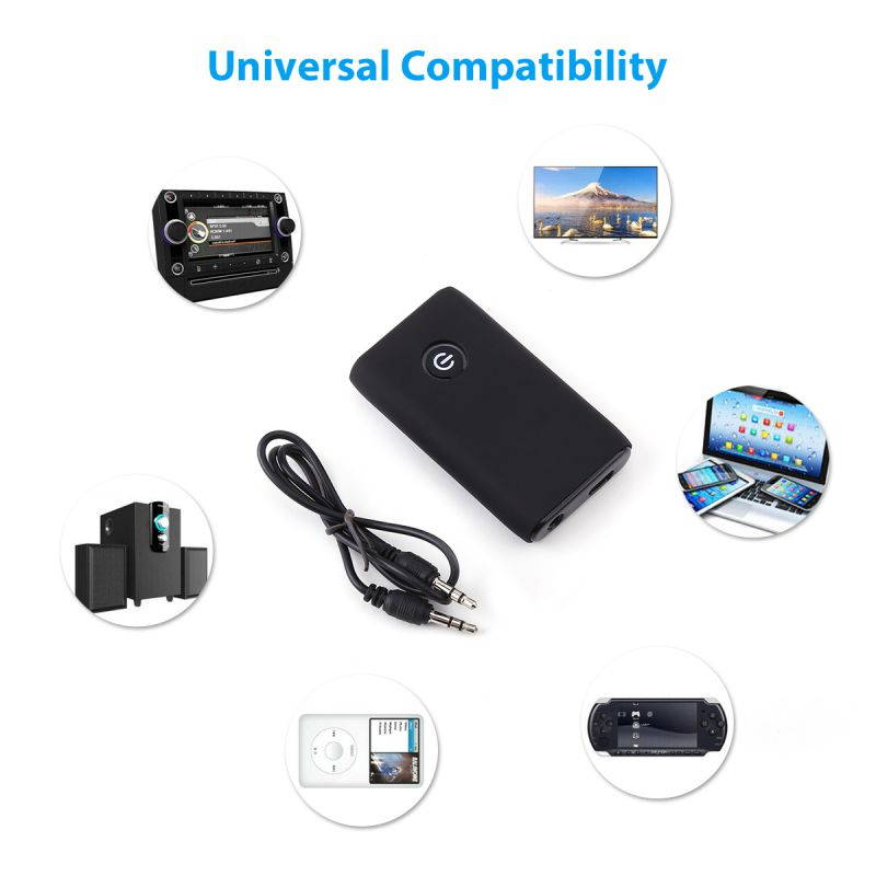 Bluetooth 5.0 Transmitter Receiver 2 IN 1 Wireless Audio 3.5mm Jack Aux Adapter for Android, IOS System Phone and All Bluetooth Audio Devices