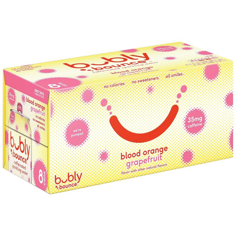 bubly bounce Blood Orange Grapefruit Sparkling Water - 8pk/12 fl oz Cans