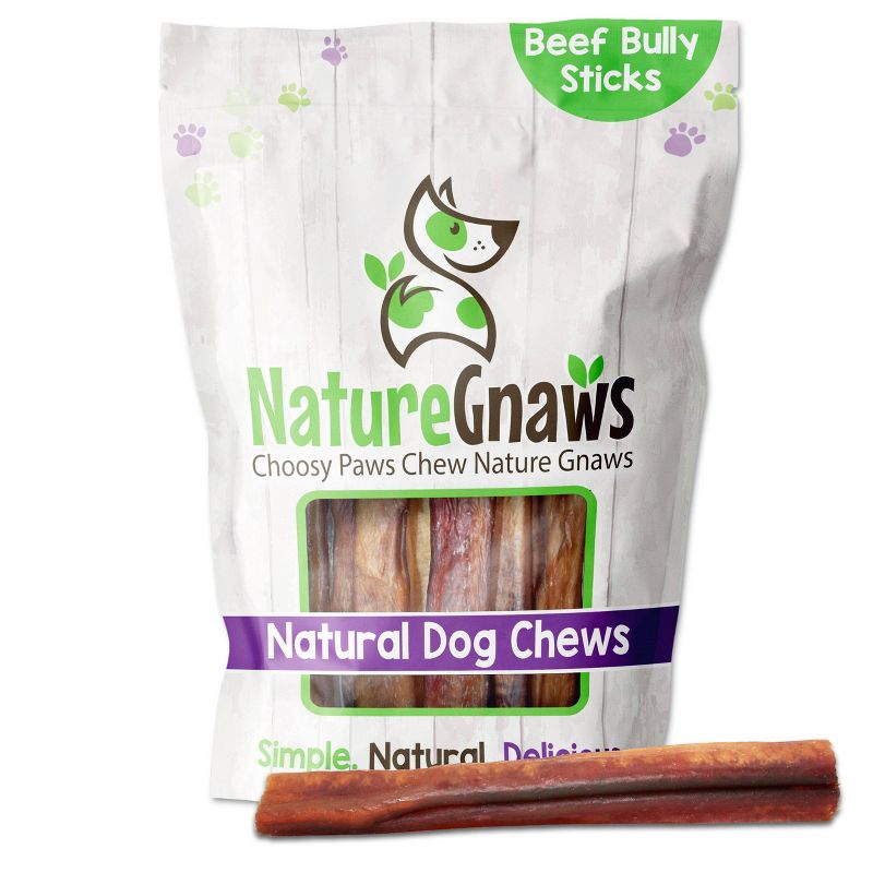 Nature Gnaws Jumbo Bully Sticks 5-6" Beef Dog Treats- 6ct