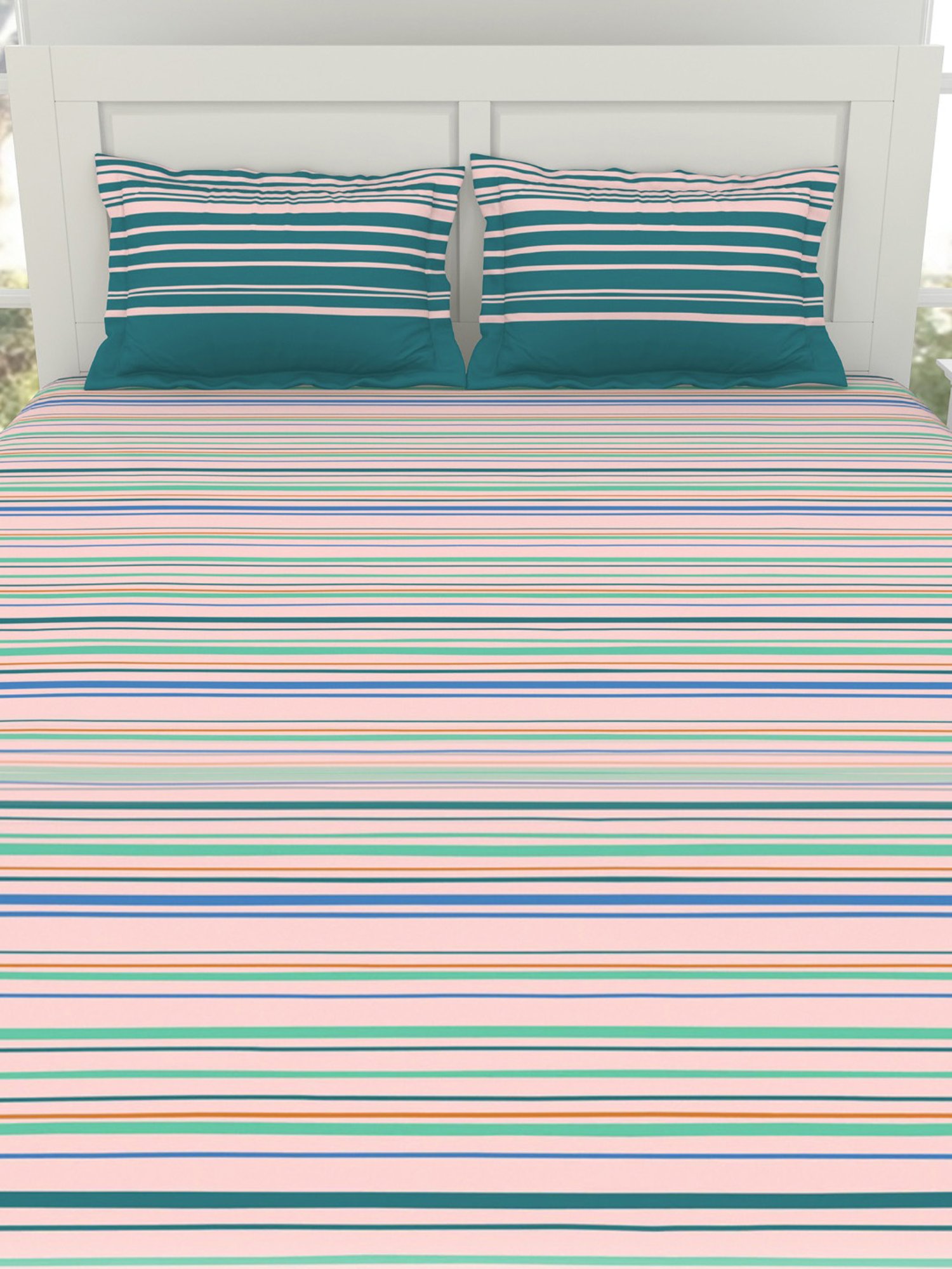 Spaces Gypsy Abstract Violet 144 TC Cotton Double Bedsheet With 2 Pillow Covers