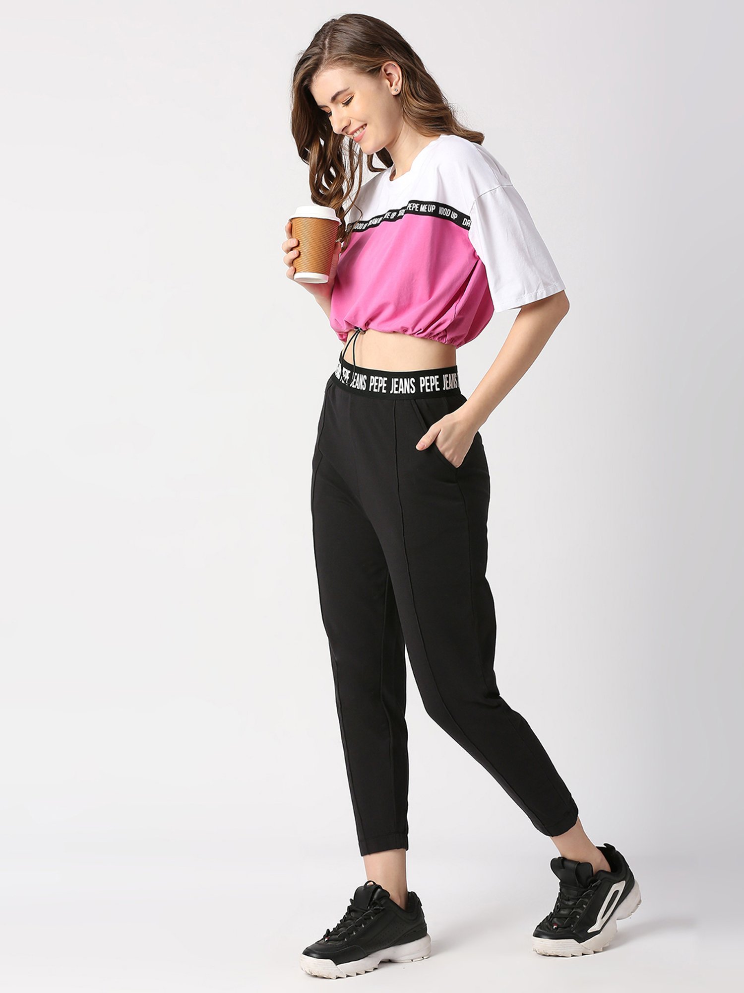 Pepe Jeans White & Pink Color-Block T-Shirt