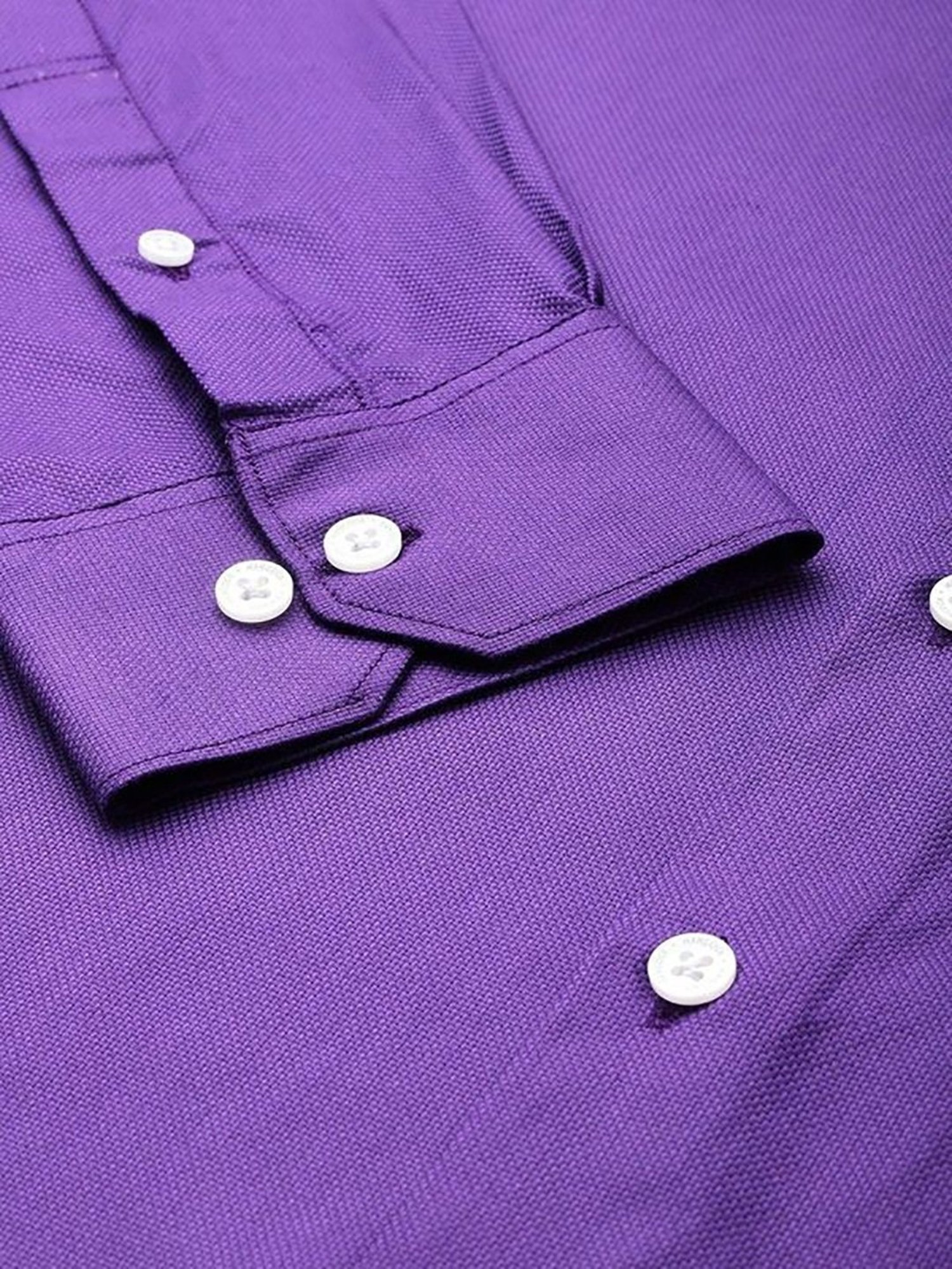 Hancock Purple Cotton Slim Fit Solid Shirts