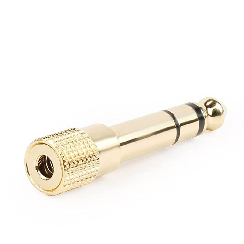 635mm 14 inch to 35mm 18 inch Stereo Audio Adapter Male to Female Gold Plated2Pack