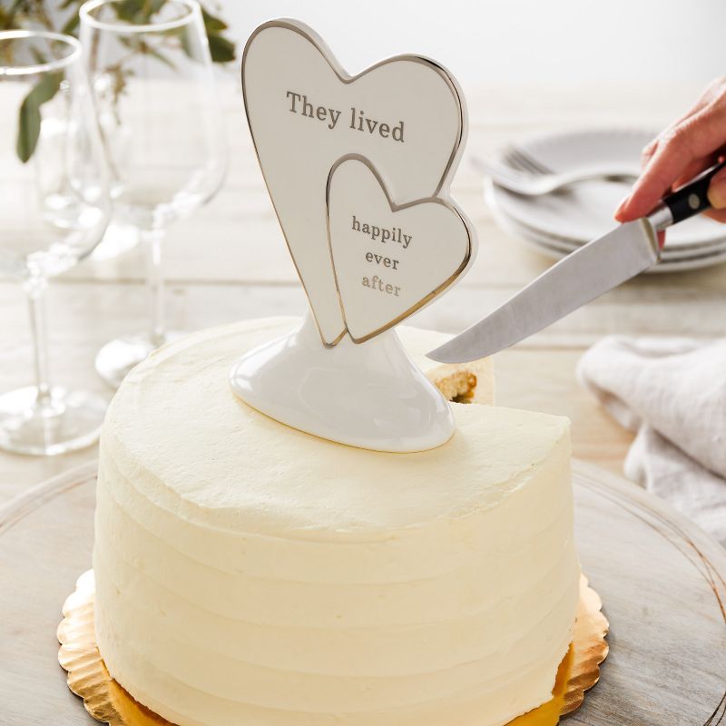 DEMDACO Happily Ever After Cake Topper 7 x 5 - White