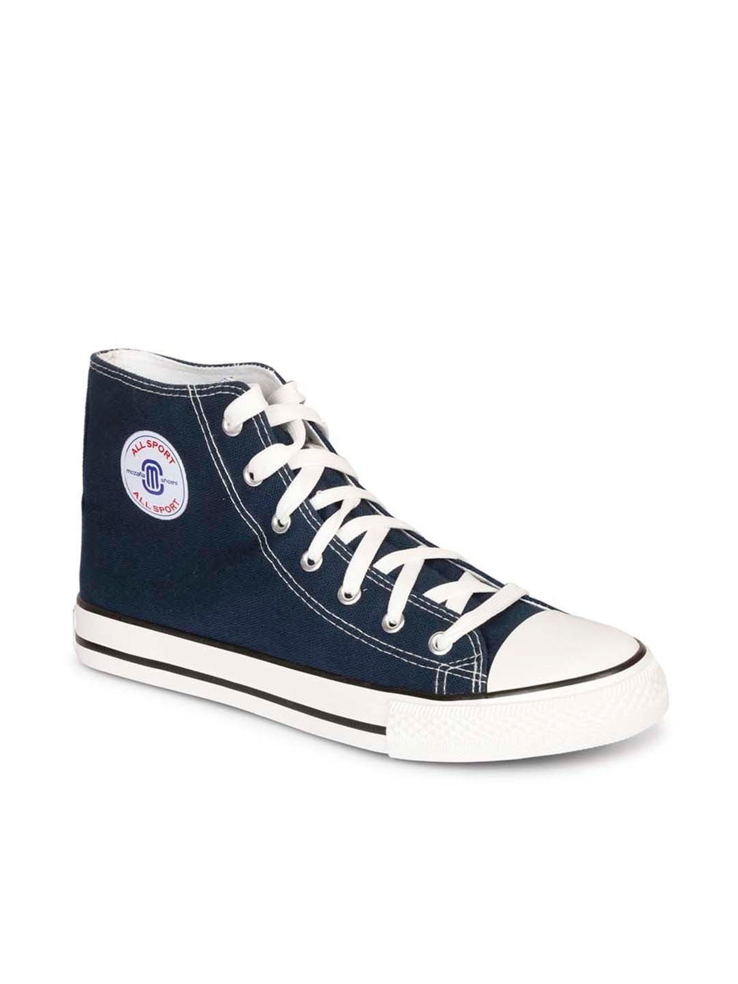 Mozafia Men's Navy Ankle High Sneakers