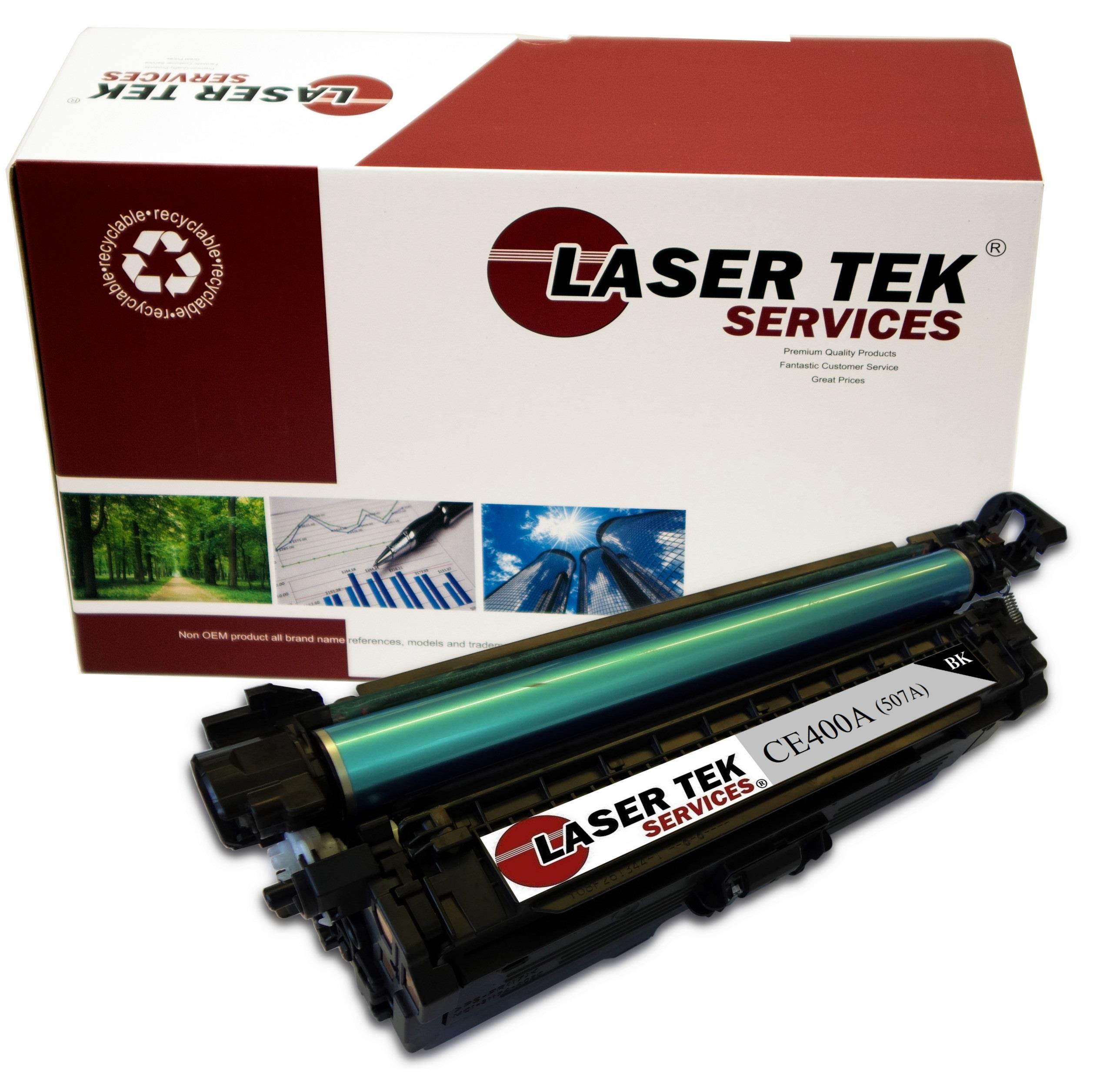 Laser Tek Services&reg; HP CE400A (507A) Black Standard Yield Compatible Replacement Toner Cartridge