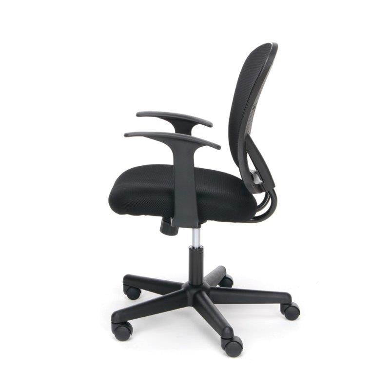 Essentials by OFM Swivel Mesh Task Chair with Arms, Black