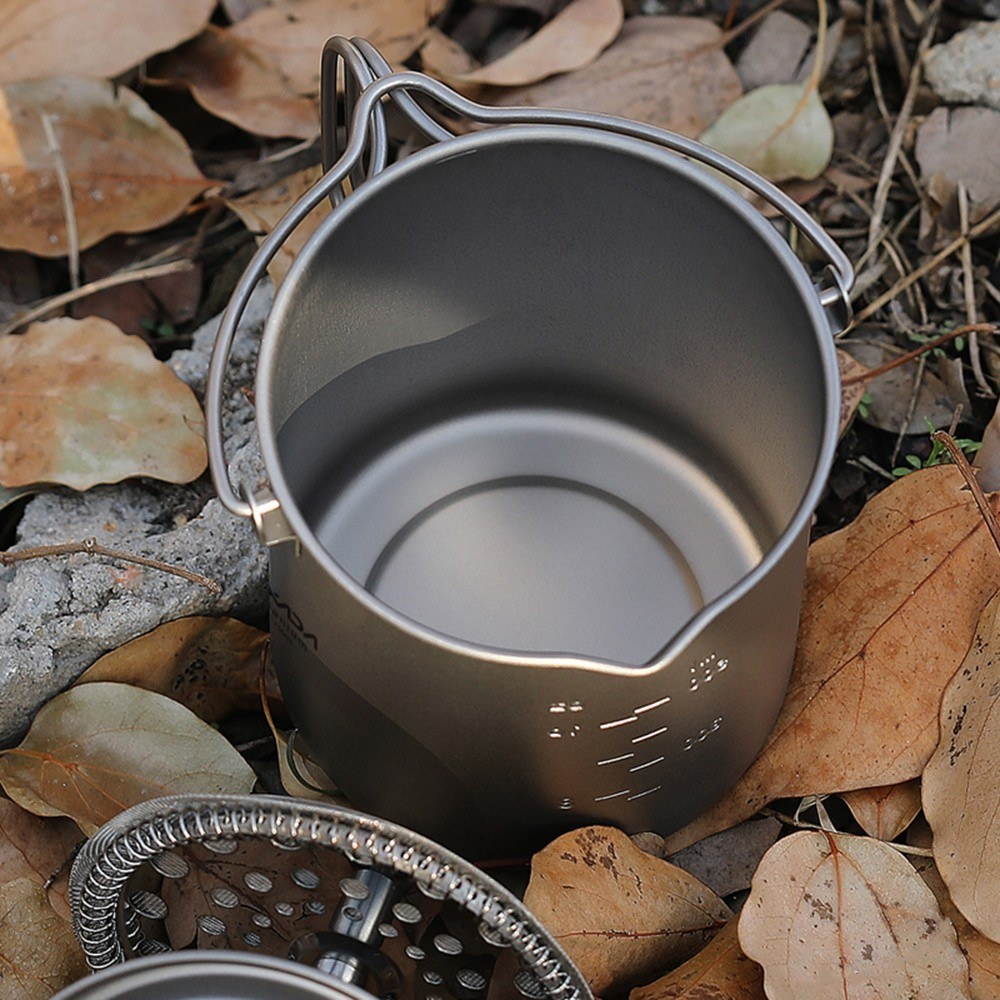750ml Titanium Coffee Cup Mug French Press Pot Coffee Maker with Lid Outdoor Camping Cooking Pot