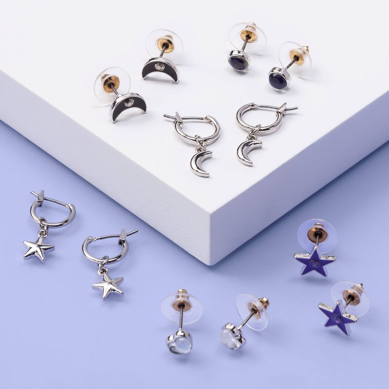 Girls' 6pk Moon and Star Earring Set - More Than Magic™